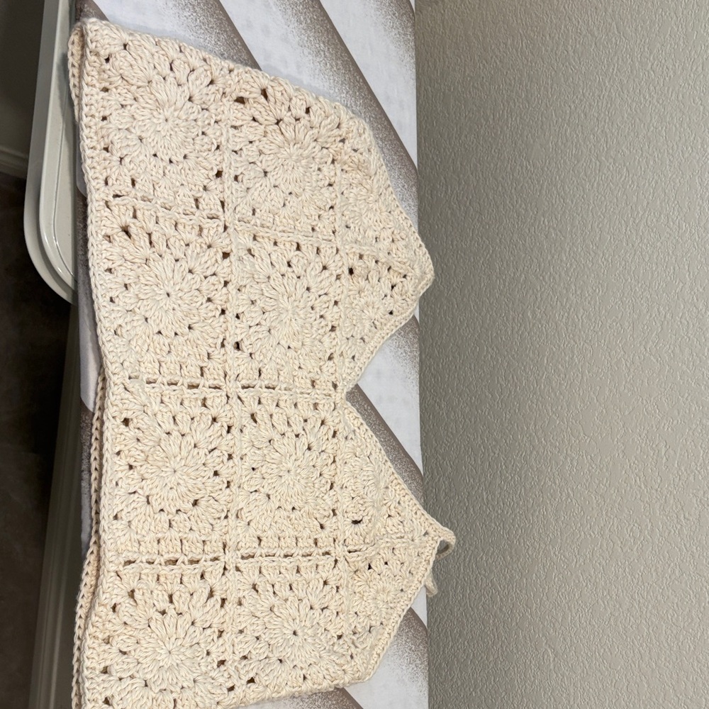 Crochet Knit Top in Cream